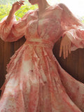 Chicmy Hit Color Loose Elegant Dresses For Women V Neck Long Sleeve High Waist Temperament Mini Dress Female Fashion Style