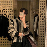 ChicMy-Fall Outfits -Men's Outfits Autumn Clothing Men's Light Luxury Knitted V Neck Pullover Sweater Korean Patchwork Leisure Long Sleeve Knitwear 2024 New