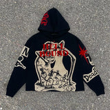 Chicmy-Fall Outfits Outwear Streetwear y2k 90s Fashion Trend Gothic Skull Print American Hoodie Men's Harajuku Y2K Jacket Street Retro Elastic Long Sleeve Loose Sweatshirt Streetwear