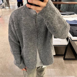 Chicmy-Winter Outfits Men chill guy Autumn Clothing Men's Luxury Zipper Knitted Cardigan Casual Streetwear Solid Color Long Sleeve Knitwear RetroPopular Jacket