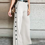 Chicmy-Urban Wide Leg H-Line Solid Color Pants