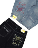 ChicMy-Street Retro Hip Hop Protect Print Jeans Trend Fashion Black High-waist Jeans Y2k Men Oversized New Baggy Casual Wide Leg Pants