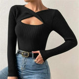 CHICMY-Trendy Lady Base Top Slim Fit Thermal Knitted Anti-pilling Spring Top