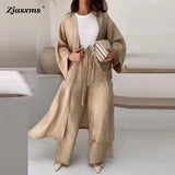 ChicMy-Fall Outfits -Elegant Female Loose Solid Color Outfits 2024 Women's Autumn Suits Lady Pleated Texture Top+Straight Casual Pants Two-Piece Sets