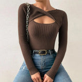 CHICMY-Trendy Lady Base Top Slim Fit Thermal Knitted Anti-pilling Spring Top