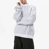 Chicmy-Winter Outfits Men chill guy Autumn Men's Luxury Striped Knit Pullover Sweater Long Sleeve Casual Streetwear Loose Stylish Leisure Korean Popular Knitwear