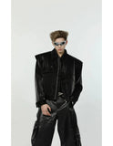 ChicMy-Fall Outfits -Autumn/Winter Coat Jacket INS Style Street Fashion Short Zipped Jacket with Shoulder Pads