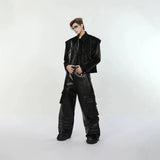 ChicMy-Fall Outfits -Autumn/Winter Coat Jacket INS Style Street Fashion Short Zipped Jacket with Shoulder Pads