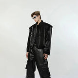 ChicMy-Fall Outfits -Autumn/Winter Coat Jacket INS Style Street Fashion Short Zipped Jacket with Shoulder Pads