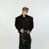 ChicMy-Fall Outfits -Autumn/Winter Coat Jacket INS Style Street Fashion Short Zipped Jacket with Shoulder Pads