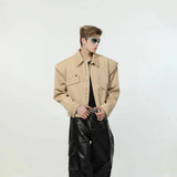 ChicMy-Fall Outfits -Autumn/Winter Coat Jacket INS Style Street Fashion Short Zipped Jacket with Shoulder Pads