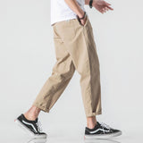 Chicmy- Spring Drawstring Cotton Elastic Waist Pants