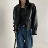 ChicMy-Fall Outfits -Autumn/Winter Coat Jacket INS Style Street Fashion Stand Collar Motorcycle Leather Jacket