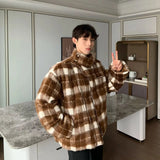 ChicMy-Fall Outfits -Autumn/Winter Coat Jacket INS Style Street Fashion Stand Collar Plaid Padded Coat