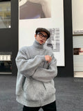 ChicMy-Fall Outfits -Autumn/Winter Coat Jacket INS Style Street Fashion Turtleneck Zipper Cardigan Sweater