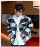 ChicMy-Fall Outfits -Autumn/Winter Coat Jacket INS Style Street Fashion V-neck Color Striped Woolen Coat