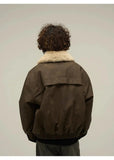 ChicMy-Fall Outfits -Autumn/Winter Coat Jacket INS Style Street Fashion Vintage Detachable Velvet Fur Neck Leather Jacket