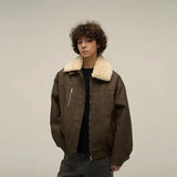 ChicMy-Fall Outfits -Autumn/Winter Coat Jacket INS Style Street Fashion Vintage Detachable Velvet Fur Neck Leather Jacket