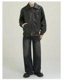 ChicMy-Fall Outfits -Autumn/Winter Coat Jacket INS Style Street Fashion Vintage Zippered Leather Jacket