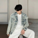 ChicMy-Fall Outfits -Autumn/Winter Coat Jacket INS Style Street Fashion Washed Light Blue Denim Jacket