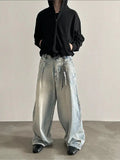 Chicmy- Wide Leg Distressed Denim Pants