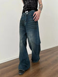 Chicmy- Wide-Leg Faded Denim Pants