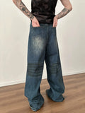 Chicmy- Wide-Leg Faded Denim Pants