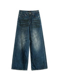 Chicmy- Wide-Leg Faded Denim Pants