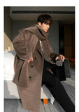 ChicMy-Fall Outfits -Autumn/Winter Coat Jacket INS Style Street Fashion Woolen Coat With Scarf