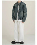 ChicMy-Fall Outfits -Autumn/Winter Coat Jacket INS Style Street Fashion Zip Washed Stand Collar Denim Jacket