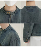 ChicMy-Fall Outfits -Autumn/Winter Coat Jacket INS Style Street Fashion Zip Washed Stand Collar Denim Jacket