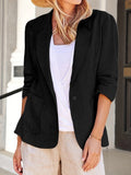 Chicmy- Plain Shawl Collar Casual Loose Blazer