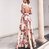 Chicmy-new fashion trend Sexy New Backless Floral Print Maxi Dress