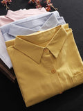 Chicmy- Shirt Collar Casual Cotton Shirt