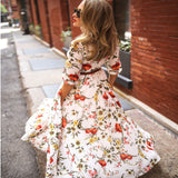 Chicmy-new fashion trend Women's  Fashion Printed Chiffon Vacation Dress