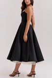 Chicmy-new fashion trend Fairytale Vibe Satin Patchwork Tulle Sweetheart Neck Pocket Stretch Midi Dress