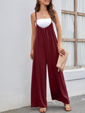 CHICMY- Women's Summer Jumpsuits High Waist Open Back Wide Leg Overall Jumpsuit