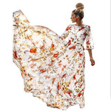 Chicmy-new fashion trend Women's  Fashion Printed Chiffon Vacation Dress