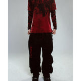 Chicmy-90s streetwear Gothic Red Pattern Embroidered High Quality graphic Jeans for men clothing Hip Hop Street Wear Trendy Y2K Casual baggy Sweatpant