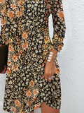 Chicmy- Crew Neck Casual Floral Loose Dress