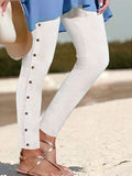 Chicmy-Buckle Plain Regular Fit Casual Leggings