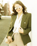 Chicmy-nye outfits women casual outfits 'Leosoxs' Green & Yellow Blazer