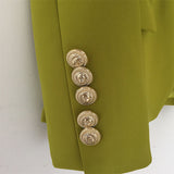 Chicmy-nye outfits women casual outfits 'Leosoxs' Green & Yellow Blazer