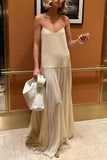 Chicmy-new fashion trend Resort Style Sexy Suspender Backless Large Hem Maxi Dress