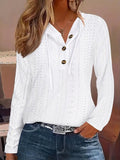 Chicmy- Casual Plain Buckle Blouse