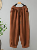 Chicmy- Loose Plain Cotton Casual Pants