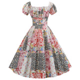 Chicmy-new fashion trend Summer Puff Sleeve  Elegant Print Vintage Dress