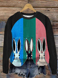 Chicmy- Crew Neck Casual Rabbit Sweatshirt