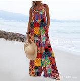 CHICMY- Women's Overall Jumpsuits Tribal Country Style Cotton Linen Jumpsuits