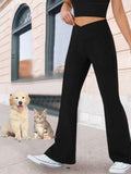 Chicmy-JFN Casual Plain Autumn Elastic Pet Hair Resistant Daily Straight Pants